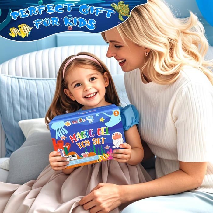MOMSIV Aqua Gelz Kit de gel à eau 3D magique à faire soi-même, cadeau à partir de 4, 5, 6, 7 ans, pour filles, avec 20 couleurs et 24 formes, pour enfants