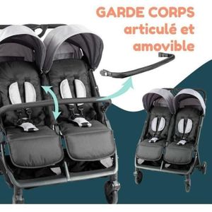 Poussette Canne Compacte 0-36kg Double Poussette Pour Jumeaux