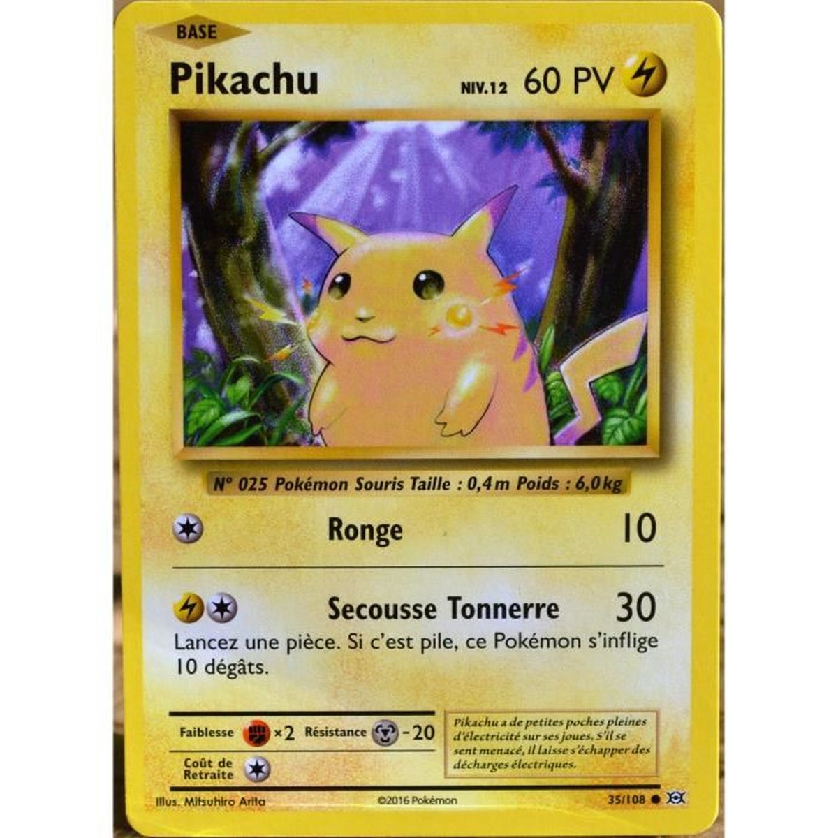 Carte Pokemon Pikachu Queue De Fer Carte Pokémon 35-108 Pikachu Niv.12 60 PV XY - Evolutions - Cdiscount