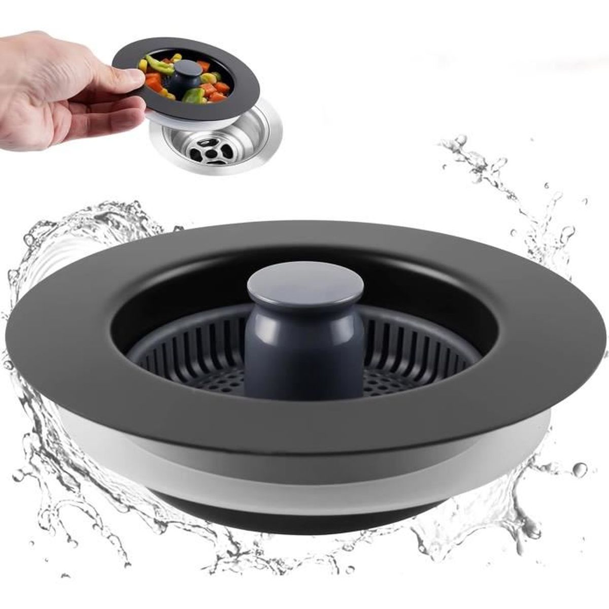 Lot De 2 Filtres D'évier De Cuisine, 7 Cm, En Acier Inoxydable