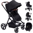 BALOVEBY Poussette Combinée 3 en 1 Avec Siège Auto, Poussette Pliable de Voyage, Harnais de Sécurité à 5 Points Pour Bébés 0-36 Mois