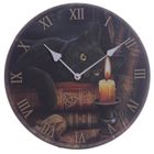 IAMS CHIEN Horloge murale avec Chat Sorcier - Lisa Parker - 30cm - Bois - Noir