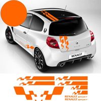 Renault Twingo CLIO MEGANE Bandes intégrales Gordini - ORANGE - Kit Complet  - Tuning Sticker Autocollant Graphic Decals