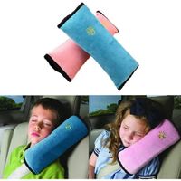2Pcs Siège enfant Kid véhicules de ceinture harnais d'épaule Auto Voiture Coussin Protège-ceintures de Sécurité Amovible (Rose+Bleu)