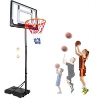 Panier de Basket Extérieur Enfants,Hauteur Réglable de 160cm à 210cm, Panier de Basket sur Pied à roulettes Base de Lestage