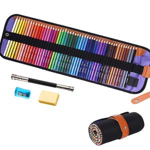 CRAYON DE COULEUR Ensemble de 50 crayons de couleur avec étui en toi