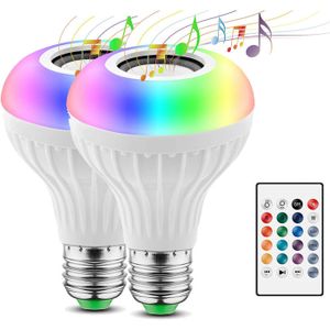 AMPOULE - LED Lot de 2 Ampoules LED Intelligente E27 Bluetooth Smart Bulb Ampoule Connectee Synchroniser avec Rythme de Musique