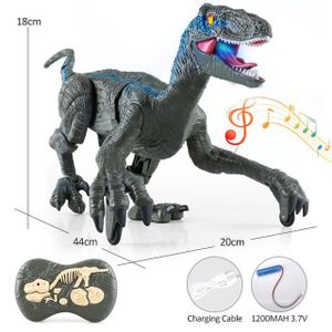 ROBOT - ANIMAL ANIMÉ Gris sans boîte-Jouet électrique de dinosaure Raptor pour enfants, t rex, VelDynraptor, Dragon qui marche, té