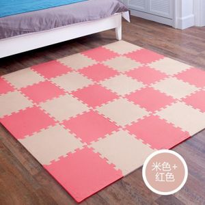 TAPIS ÉVEIL - AIRE BÉBÉ 24pcs avec 24ed - beige rouge - Tapis de jeu en mo