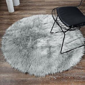 Tapis Rond Gris Clair