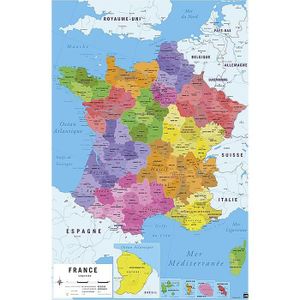 AFFICHE - POSTER Poster Carte de France 2017  [en français]
