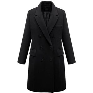 MANTEAU - CABAN OS manteau femme Hauts unis à double boutonnage et boutonnage sur le devant Black