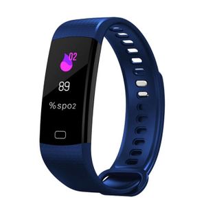 BRACELET D'ACTIVITÉ Montre Connectée Android iOs Bracelet Cardio Smartwatch IP67 Podomètre Bleu YONIS