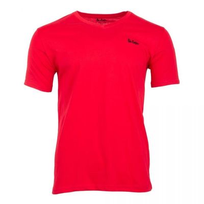 T shirt col clearance v rouge homme