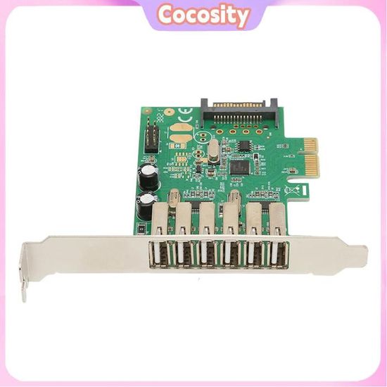 Carte PCIe 4 Ports USB 2.0 480 Mb/s – Extension PC Stable Avec Alimentation 4 Broches, Compatible Windows