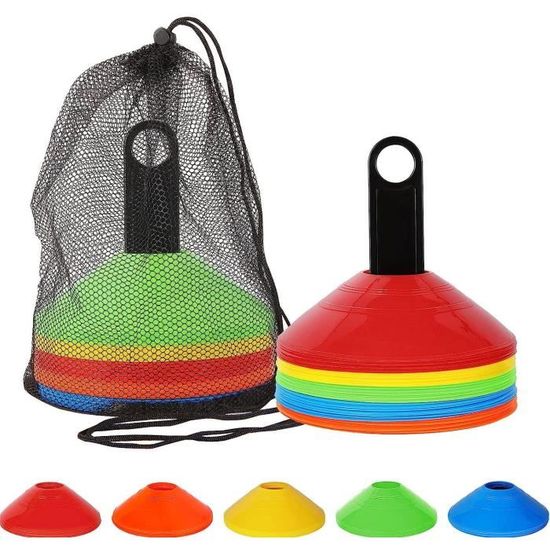 Marqueurs D'entraînement De Tennis Antidérapants - Lot De 6 Plots En PVC Pour Le Marquage Au Sol, Foot, Skate Et Sports En Extérieur