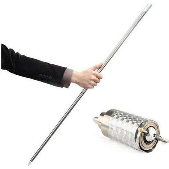 Canne Magique Télescopique Métal - 2x 150cm | Baguette Extensible Pour Tours Magie | Professionnelle