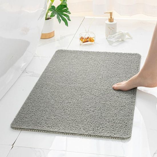 WHOROB Grand Tapis De Douche Antidérapant 90x120 Cm - PVC Doux Avec Trous De Drainage - Idéal Salle De Bain Et Zones Humides