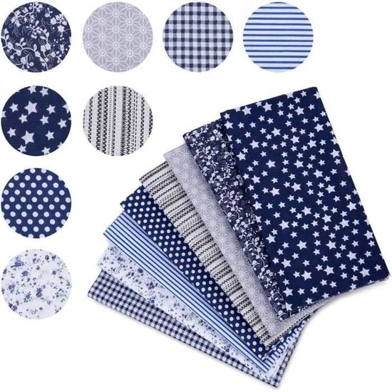 Lot De 5 Tissus Coton 50x50cm - Couleurs Assorties - Pour Couture, Patchwork, Projets DIY