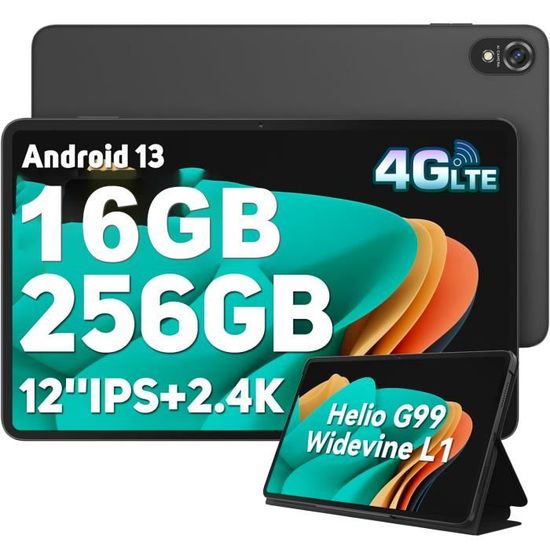 Blackview Tab 18 Tablette Tactile 12" 16Go + 256 Go 7680mAh 16MP Android 13 Dual SIM 4G Tablette PC GPS - Gris