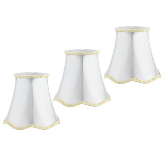 Tomotato Lot De 3 Petits Abat-Jour 12×11×8.5cm Clip - Tissu Plissé Blanc Pour Ampoule E14