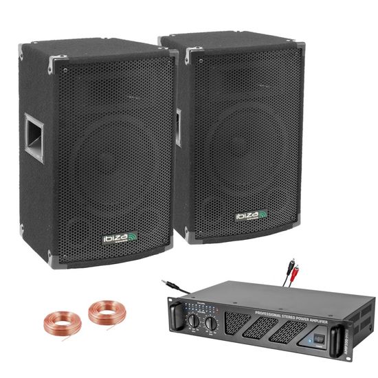 Pack Sonorisation BM Sonic 2400W | Sub 18" + 2 Enceintes 12" | USB/BT | Pieds + Câbles | DJ & Fêtes