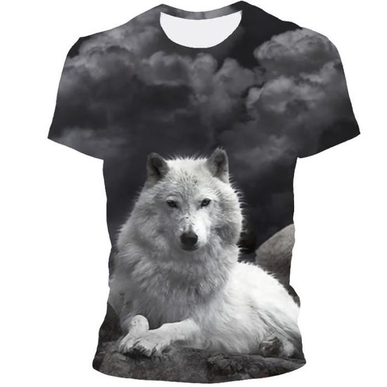 T-shirt Graphique Loup Origami - Impression Artistique - Tailles S à XL - Homme - Neuf étiqueté