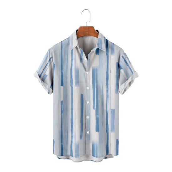 Chemise Hawaïenne Homme Manches Courtes – Coupe Relax Casual Boutonnée – Tissu Respirant Été Grandes Tailles