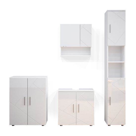Meuble De Salle De Bain Irma Vicco - Commode 60x30x81cm, Finition Brillante