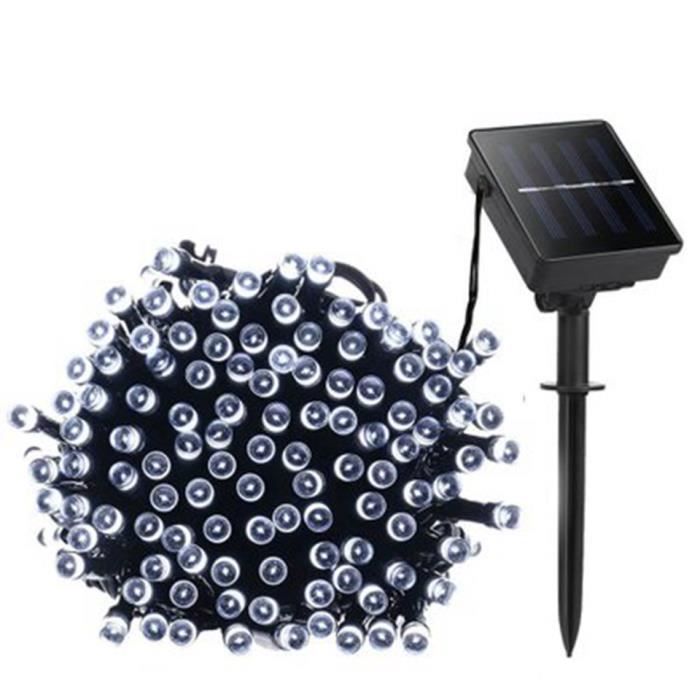 Guirlande lumineuse LED solaire 32M 300LED décoration jardin Noël vacance extérieure lumière blanche