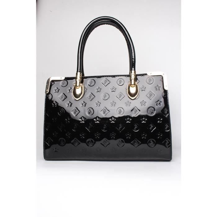 SAC A MAIN FEMME VERNIS NOIR GALLANTRY 099876512 Noir - Cdiscount Bagagerie - Maroquinerie