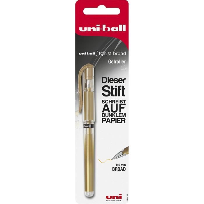 Faber-Castell 146894 Signo Stylo roller Uni-Ball UM-153, pointe : 0,6 mm Doré