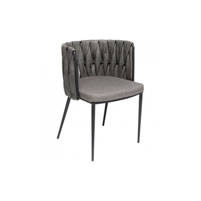CHAISE DESIGN GRISE PU CHEERIO