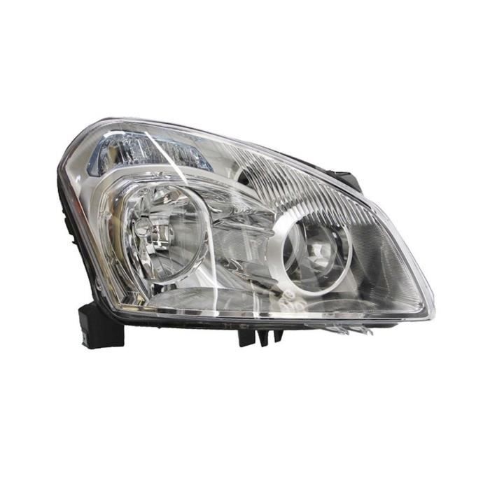 Phare Optique Avant Gauche, H7+H7, électrique sans Moteur pour DATSUN/NISSAN QASHQAI de 2007 à 2009