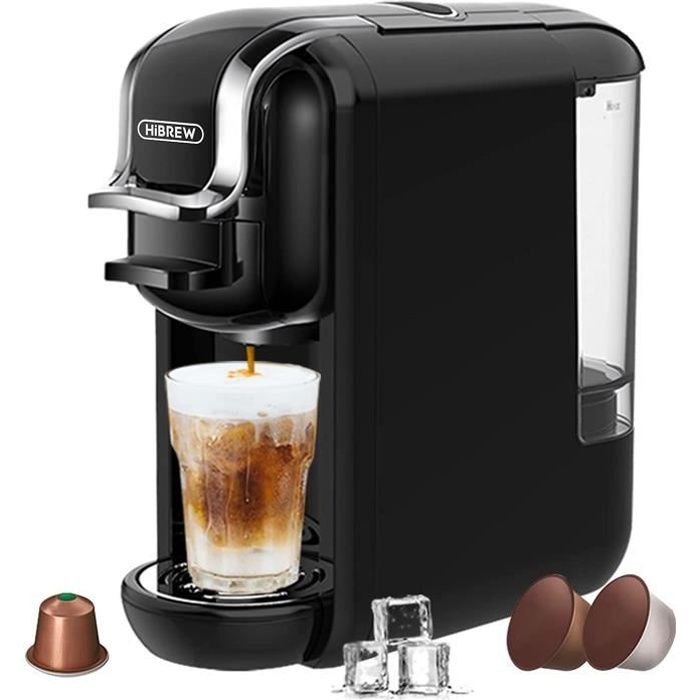 HiBREW H2A Machine à café expresso,infusion froide or chaude, 4 en 1 à capsules multiple, en pou e,moulu,1450W,600ml (Noir)[152]