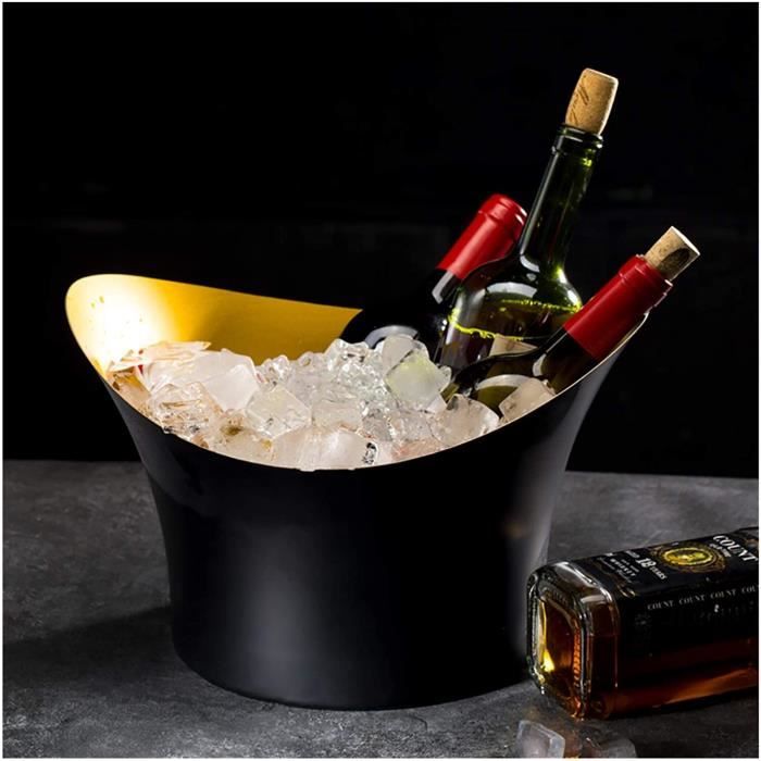 Sceau A Glacon, Seau À Champagne, Seau De Glace pour Jardin, Rafraichisseur De Bouteille De Vin, Seau À Glace Effet D'aluminium 152