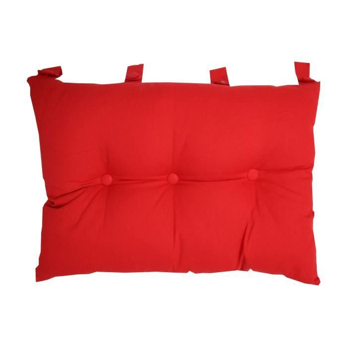 Tête de lit coussin 100% coton uni - 50x70 cm - Rouge