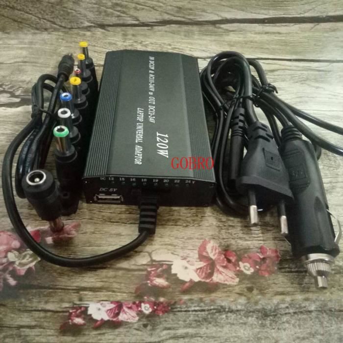120W adaptateur universel pour ordinateur portable avec / voiture ménages chargeur d'énergie portable multifonctionnel