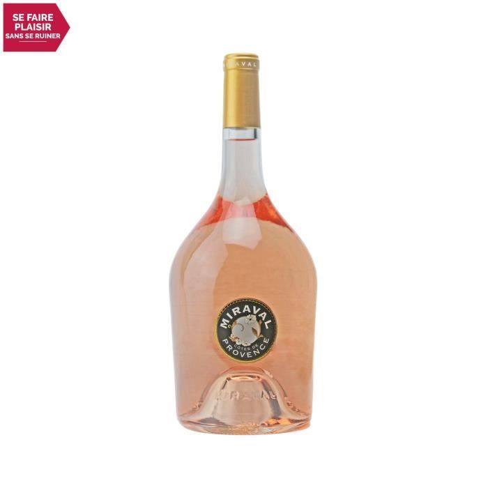 Côtes de Provence MAGNUM Rosé 2021 - 150cl - Miraval - Vin AOC Rosé de Provence - Cépages Cinsault, Grenache, Rolle