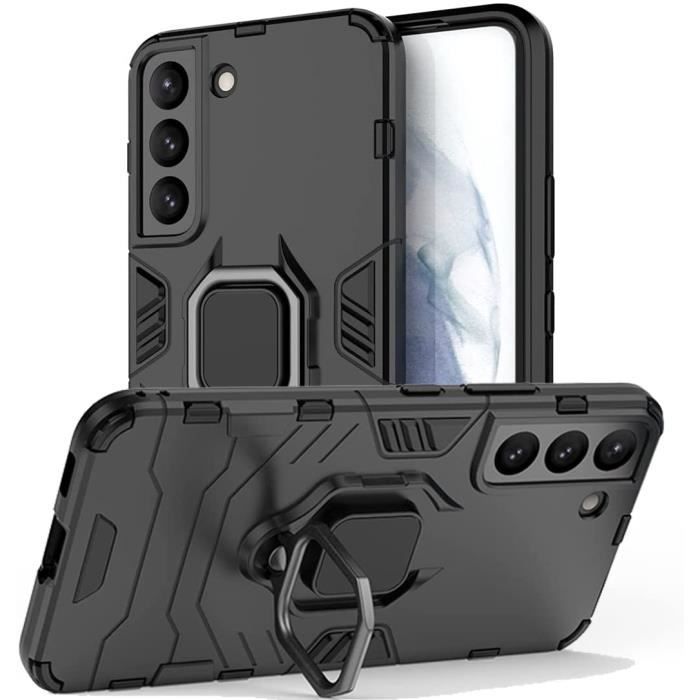 Coque pour Samsung Galaxy S22 5G Anti Choc avec Bague Anti Chute - béquille