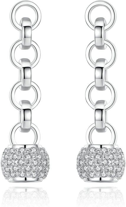 Boucle D'Oreille Coeur Argent Créole Femme Zircon Cubique Bijoux Original Idé