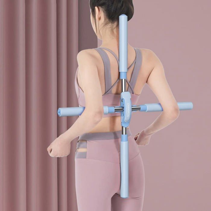 PROTEGE DOS CEINTURE DORSALE Bleu Bleu Correcteur de posture reglable en croix pour le yoga et le dos ouvert Cdiscount Sport