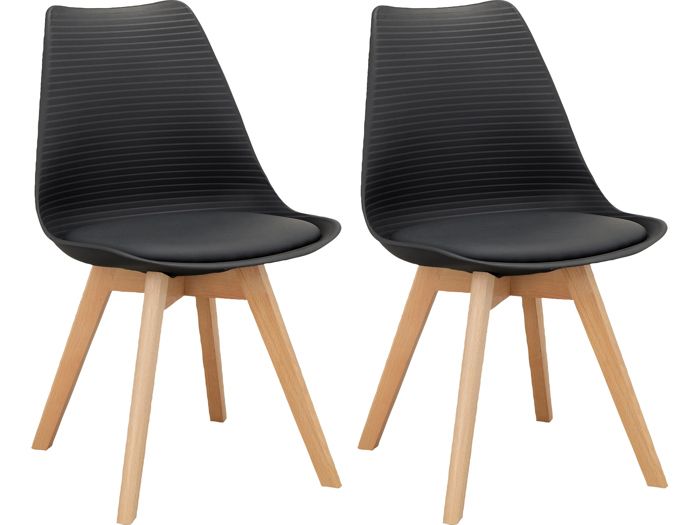 Armin Chaise de salle à manger 2 Pack Noir Armin Chaise de salle à manger 2 Pack Noir