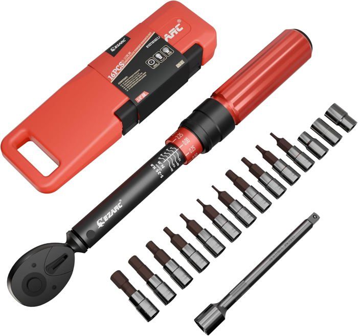 FOURROBBER - Clé Dynamométrique 1/4 5-30 Nm - Précision ±3% - 90 Dents - Pour Vélos, Motos Et Bricolage