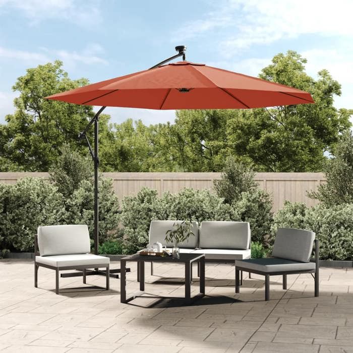 Tissu de remplacement pour parasol-Tissu de rechange déporté terre cuite 300 cm