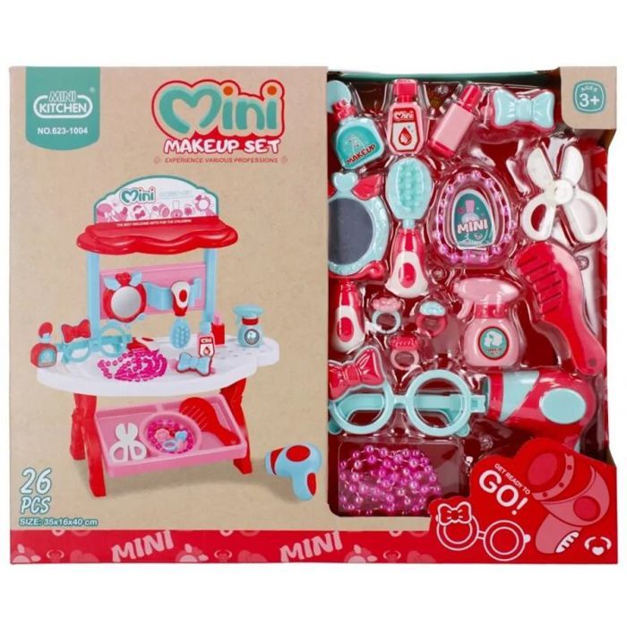 Coiffeuse - AKC - Rouge - Montage à monter soi-même - 42 cm de largeur