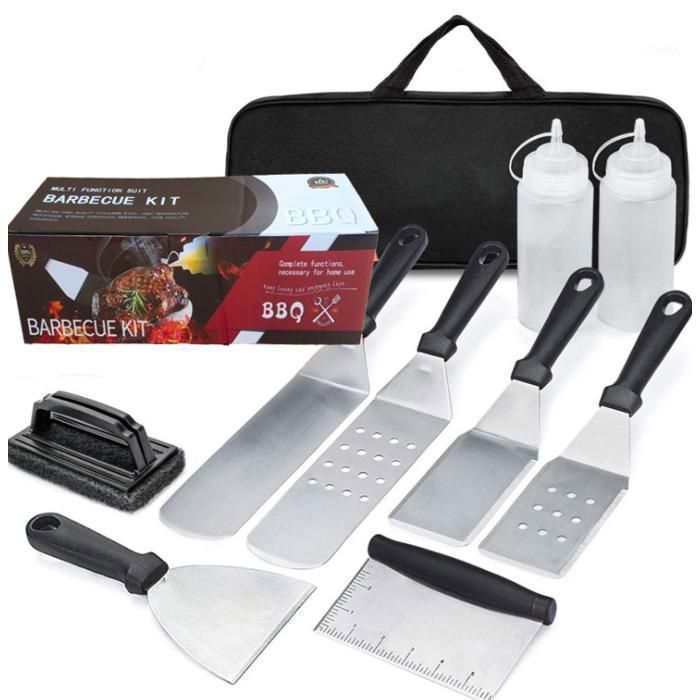 Ensemble de 10 plaques de cuisson en acier inoxydable - spatule pinceau huileur