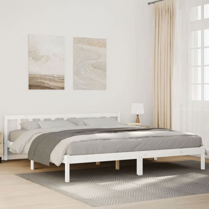 CHIC Lit adulte 2 places - 200x210 cm Structure/Cadre de lit extra long 200x210 cm Bois massif pin #Sara47107