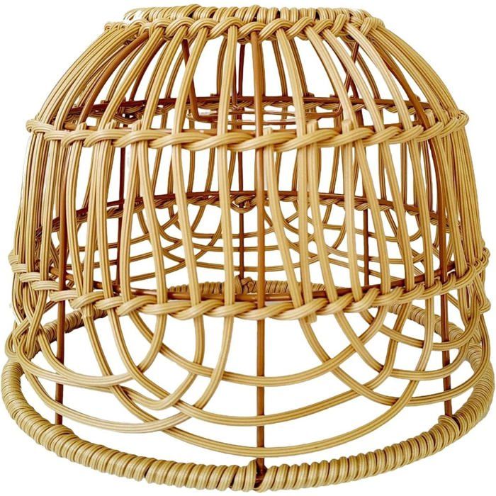 Abat-jour en osier pour plafonnier lampe de chevet pour salon suspension décoration artisanale convient pour chambre marron.