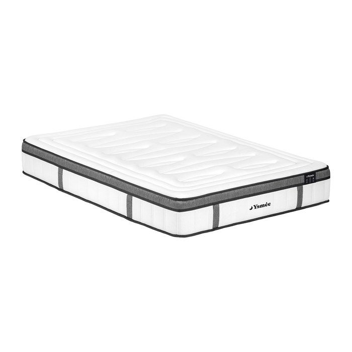 Matelas 180 x 200 cm hybride ressorts ensachés 7 zones et mémoire de forme ép.30cm - OLIANE de YSMÉE